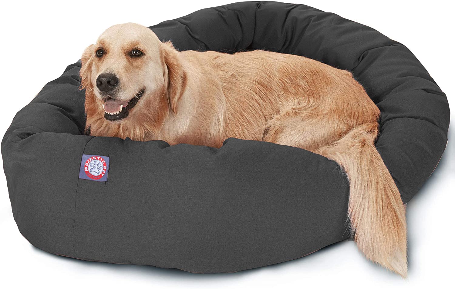 Majestic Pet 40" Gray Bagel Dog Bed.