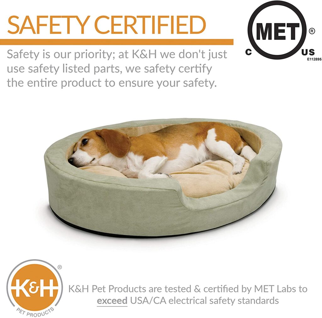 Snuggly Sleeper Heated Pet Bed Large Sage.