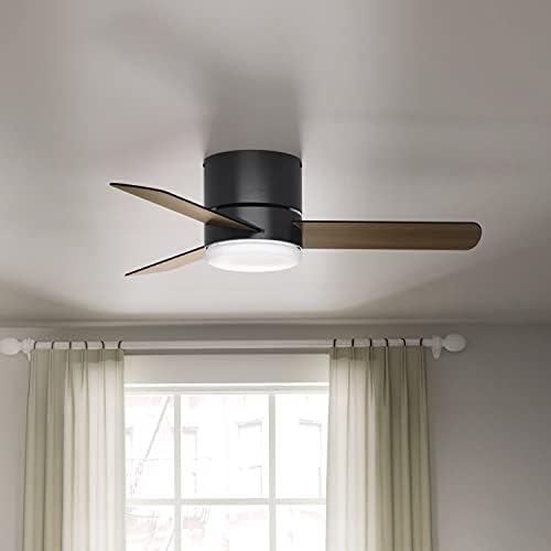 Hunter Fan Company 59453 44" Kit Control Hunter Minimus Low Profile Indoor Ceiling Fan with LED Light and Handheld Remote, Matte Black Finish - - Image 2