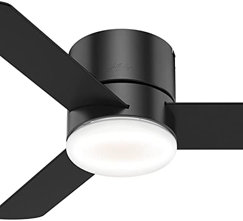 Hunter Fan Company 59453 44" Kit Control Hunter Minimus Low Profile Indoor Ceiling Fan with LED Light and Handheld Remote, Matte Black Finish - - Image 9