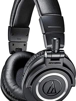 Audio-Technica ATH-M50X Professional Studio Monitor Headphones, Black, Professional Grade, Critically Acclaimed, with Detachable Cable  Audio-Technica: Musical Instruments