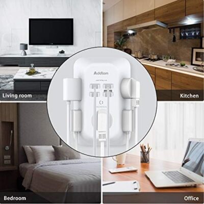 USB Wall Charger Surge Protector 5 Outlet Extender with 4 USB Charging Ports (1 USB C Outlet) 3 Sided 1800J Power Strip Multi Plug Outlets Wall Adapter Spaced for Home Travel Office ETL Listed  Electronics - Image 7