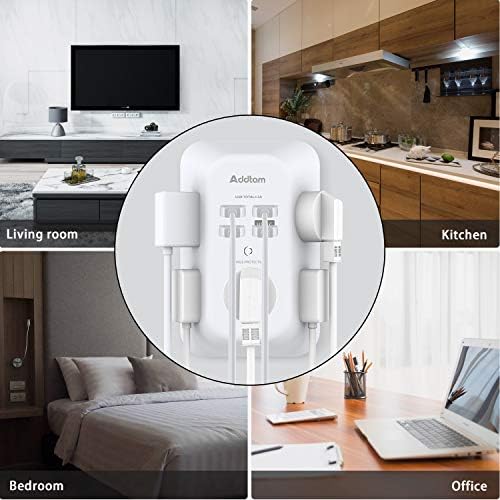 USB Wall Charger Surge Protector 5 Outlet Extender with 4 USB Charging Ports (1 USB C Outlet) 3 Sided 1800J Power Strip Multi Plug Outlets Wall Adapter Spaced for Home Travel Office ETL Listed  Electronics - Image 7