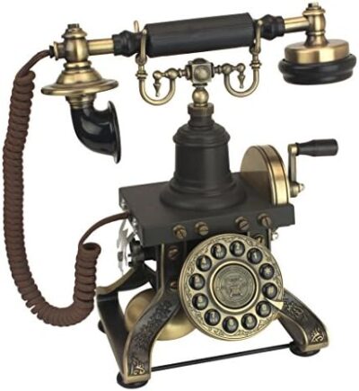 Design Toscano Antique Eiffel Tower 1892 Rotary Corded Retro Phone-Vintage Decorative Telephones, Bronze  Office Products